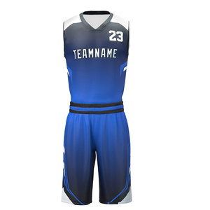 Ensemble d'uniformes de basketball respirants imprimés en sérigraphie avec logo personnalisé, été, tissu en maille 100% polyester, maillot et short de couleur personnalisée - Product Image 4