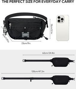 Petite sacoche de ceinture anti-RFID pour homme et femme, résistante à l'eau, en nylon, sac bandoulière pour voyage, randonnée, course à pied, cyclisme - Product Image 2
