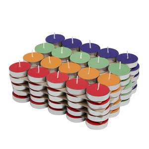 Bougies chauffe-plat en cire colorée Solimo (lot de 100 non parfumées) 37L x 12H millimètres - Product Image 1