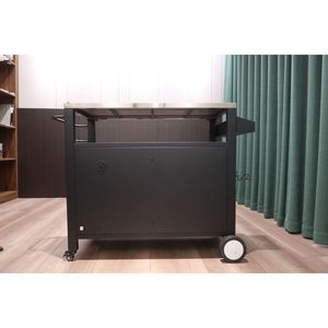 Carrello Barbecue a Due Porte per Esterni con Mobili da Patio, Bar Mobile e Gancio Portaoggetti per BBQ Inclusi - Product Image 4