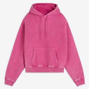 Sweat à capuche streetwear de haute qualité 100% coton, délavé à l'acide et au pierre, style vintage, de fabricant OEM - Product Image 4