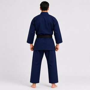 Uniforme de Karate Azul Marino para Hombre, Logotipo Bordado, Corte Regular, 100% Algodón, Ropa de Entrenamiento Resistente, Prenda de Artes Marciales para Adultos - Product Image 2