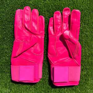 Guantes de Bateo de Cuero Rosa con Cierre de Gancho y Bucle, Duraderos, para Entrenamiento, Unisex, para Adultos, Ambidiestros - Product Image 2