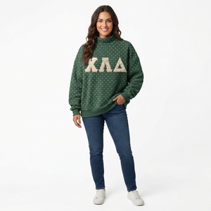 Sweat-shirt décontracté pour femme en polaire à pois avec applique brodée décorative, motif floral, col montant, chaud et doux - Product Image 6