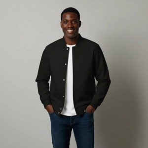 Nouvelle arrivée 2026 Veste varsity en toile 100% laine pour homme, couleur unie, légère, confortable, respirante, veste d'hiver - Product Image 5