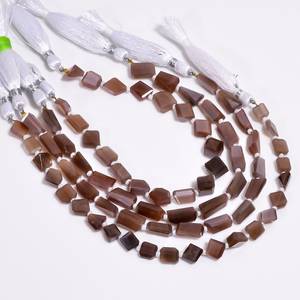 Natural Chocolate Moonstone Faceted Irregular Nugget Shape Gemstone <b>Beads</b> 7x10mm Loose <b>Stone</b> <b>Beads</b> for Jewelry Making Supplies - Product Image 5