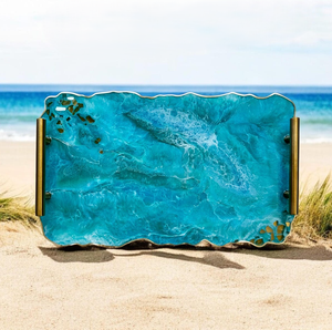 Modern Luxury Handmade <b>Epoxy</b> Resin Tray Non-Toxic and BPA-Free for Home Bar Dining <b>Table</b> <b>Coffee</b> <b>Table</b> Decoration - Product Image 1