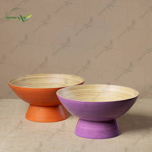 Cuenco de Pedestal de Bambú Hecho a Mano, Pieza Decorativa Escultural para Mesas Modernas de Lujo - Product Image 5