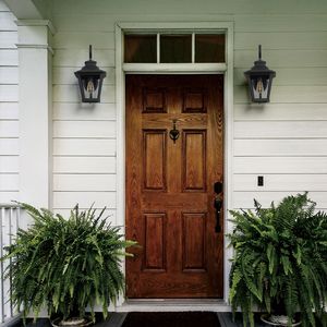 1 Pezzo Applique Vintage in Metallo Nero con Vetro Trasparente, Design Decorativo a Spirale, 53 cm (21 pollici) di Altezza, Lanterna da Parete per Esterni - Product Image 4