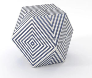 Mesa de Centro Extensible Hexagonal Moderna y Duradera Hecha a Mano por ARTISAN CRAFT, con Incrustaciones de Hueso Natural Personalizables - Product Image 1