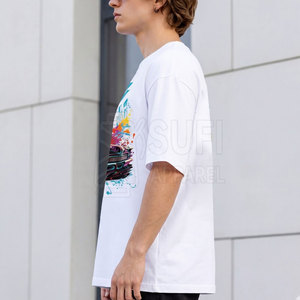 เสื้อยืดลายกราฟิกผ้าฝ้ายถักคุณภาพพรีเมียม 100% พร้อมโลโก้สั่งทำพิเศษ - เสื้อผ้าลำลองระบายอากาศได้ดี เป็นมิตรกับสิ่งแวดล้อม สำหรับผู้ชาย - Product Image 2