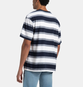 OEM & ODM Service Short Sleeve Striped Printed 100% Cotton Drop Shoulder Oversized Men's T-Shirts Custom <b>Own</b> Logo Thick 240 GSM - Product Image 6