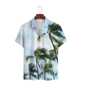 เสื้อเชิ้ตชายหาดฮาวายแบบสวมสบายคุณภาพสูง ดีไซน์ใหม่ สำหรับฤดูร้อน พร้อมปกแบบแมนดาริน สำหรับผู้ชาย - Product Image 1