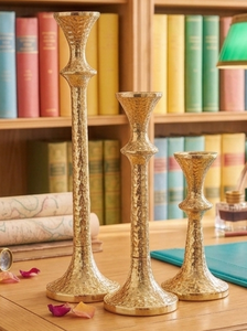 Ensemble de 3 chandeliers modernes à design étagé pour la décoration intérieure, en métal doré fait main, décoration de la maison, mariage, Pâques - Product Image 5
