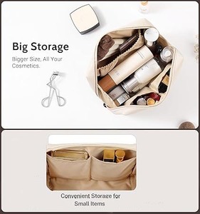 Bolsa de Viaje Organizadora de Accesorios de Cuero Genuino al por Mayor, Neceser de Maquillaje con Cremallera para Mujer, Bolsa de Aseo para Hombre, Novedad - Product Image 4