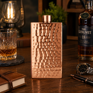 Gourde de Luxe en Cuivre 6oz, Flacon de Poche Personnalisé avec Logo Gravé, Cadeau Whisky pour Hommes, Gourde de Voyage Personnalisée – Vente en Gros - Product Image 2