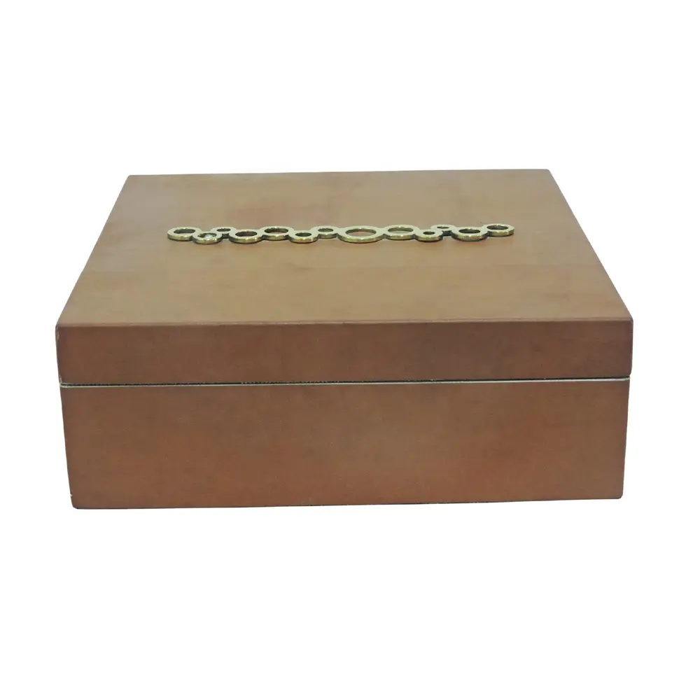 Luxuriöse maßge schneiderte braune Farbe Samts chmuck verpackung und Geschenk box zur Präsentation von Schmuck