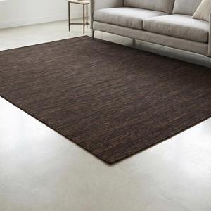 Alfombra de Lana Anudada a Mano de Lujo, Color Marrón Oscuro Sólido, Diseño Floral Clásico, Pelo Plano, Decorativa para Sala de Estar y Oficina - Product Image 4