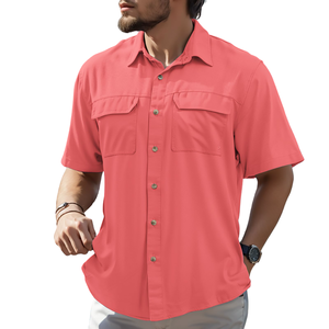 ผู้ผลิตเสื้อผ้าระบายอากาศ เสื้อตกปลา แฟชั่นทันสมัย เสื้อผ้ากีฬา เสื้อตกปลาสีพื้นสำหรับผู้ชาย - Product Image 3