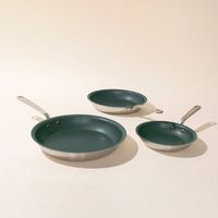 Ensemble de trois woks personnalisés en acier inoxydable, revêtement céramique antiadhésif nid d'abeille à trois couches, fond en cuivre, poêle à gaz extérieure