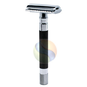 Maquinilla de Afeitar Profesional de Doble Hoja de Acero Inoxidable de Alta Calidad con Acabado Espejo para Adultos - Product Image 1