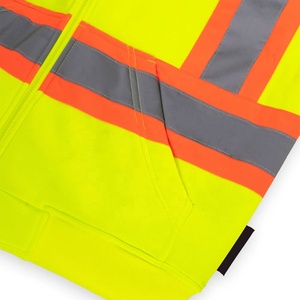 Sweat à capuche de sécurité personnalisé haute visibilité avec bandes réfléchissantes Conception légère pour les travaux de construction - Product Image 5