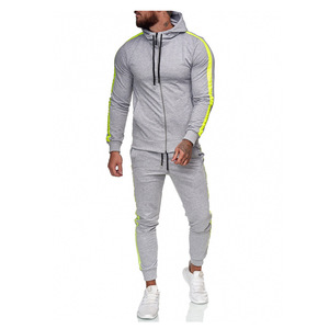 Survêtement unisexe à capuche avec blocs de couleur, fermeture éclair sur toute la longueur, poches latérales, coupe classique, vêtements de sport décontractés pour l'automne - Product Image 3