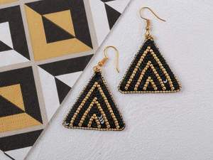 Elegant Seed Bead Embroidery <b>Earrings</b> Handmade Festive Beaded Jewelry for Women At <b>cheap</b> Price - Product Image 4