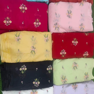 ผ้าไหมชานเดรีปักลายพรีเมียมแบบไม่ทอ ผ้าฝ้ายผสมไหม สวมใส่สบาย หรูหรา เหมาะสำหรับงานแต่งงาน ผ้าส่าหรี เลเฮงกา สำหรับเด็กชายและเด็กหญิง - Product Image 2