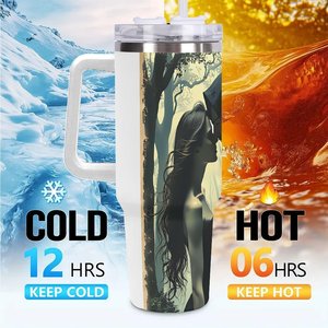 Gobelet isotherme personnalisé en acier inoxydable 40 oz avec poignée pour la révision de la déclaration de mission de l'entreprise - Product Image 6