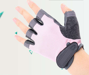 <b>Half</b> Finger Fitness Gloves Unisex Breathable Non <b>Slip</b> Grip Adjustable Wrist Strap Gym Weight Lifting Workout Training Gloves - Product Image 6
