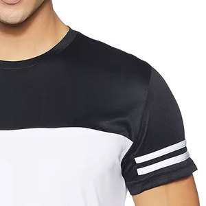 T-shirt à manches courtes pour homme, col rond, coupe classique, respirant, tricoté, blanc et noir, vêtements décontractés, chemises de créateur - Product Image 4