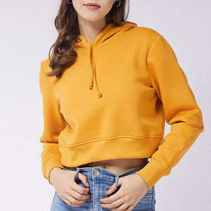 Sudadera corta con capucha para mujer, de algodón, tejido transpirable, diseñada para entrenamiento físico y uso diario informal, en oferta. - Product Image 3