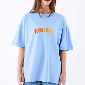 เสื้อยืดคอกลมโอเวอร์ไซส์สำหรับผู้หญิง สีสันปรับแต่งได้ แขนปกติ ผ้าฝ้ายเจอร์ซีย์ 100% ทรงปกติ ใส่สบายๆ ในฤดูร้อน สีพื้น แห้งเร็ว - Product Image 3