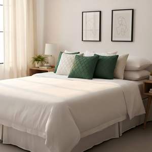 SOGA Juego de 6 Fundas de Almohada de Punto Diamantado Verde Bosque y Crema de 45 cm, Colección de Fundas de Cojín Elegantes - Product Image 5