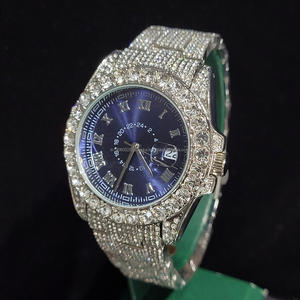 นาฬิกาหรูสไตล์ฮิปฮอป ตัวเรือนสแตนเลส ประดับเพชรโมอิสซาไนต์  แบบจำลองเพชร  สำหรับผู้ชายและผู้หญิง  ระบบกลไก - Product Image 4