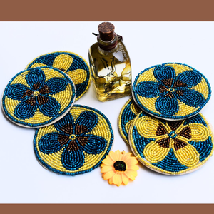 Needlework Embroidery Beaded <b>Table</b> <b>Coaster</b> for Tabletop and Kitchen Home Decor Mat Top Quality Product at Very Low Price - Product Image 4