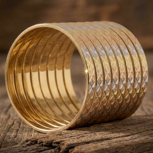 กำไลข้อมือ ORO-Z คุณภาพสูง ดีไซน์ทันสมัย สลักลายสามสี ชุบทอง ป้องกันการหมอง สำหรับงานแต่งงานและเป็นของขวัญ - Product Image 4