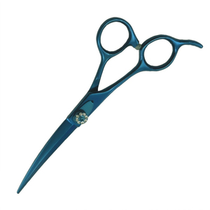 Tijeras de Corte de Pelo Profesionales de Titanio Azul de Última Tendencia con Pivote de Diamante, Fabricadas en Pakistán - Product Image 3