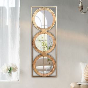 Gold Rectangular Frame <b>Wall</b> <b>Mirror</b> <b>Set</b> 3 Piece Home Decor for Bedroom & Living Room 40"x14" Framed <b>Mirror</b> - Product Image 6