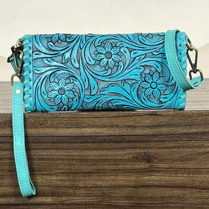 Nouvelle Arrivée 2026 – Portefeuille Pochette Croisé en Cuir Véritable Façonné à la Main avec Motifs Floraux, Porte-Cartes et Porte-Monnaie Trifold pour Femme - Product Image 5