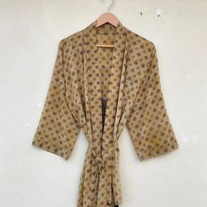 Kimono court en crêpe de soie pour femme Robe Kimono courte tie dye - Product Image 1