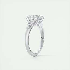 2.30 Ct Oval 3 Center Side <b>Stone</b> Lab Grown Diamond Three <b>Stone</b> Split Engagement Ring 14k Gold Trendy Wedding Gift - Product Image 4