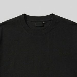 Nouveautés : Chemises noires pour hommes, personnalisées avec logo imprimé, de haute qualité, à épaules tombantes, pour l'été, style streetwear, respirantes, col rond, en coton. - Product Image 5