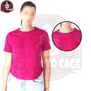 Camisetas de Algodón para Mujer, Color Rosa Vibrante, de Alta Calidad, Cómodas, Casuales, de Manga Corta, Corte Regular, con Logotipo Personalizado, 2026 - Product Image 5
