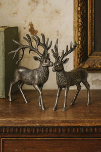 Handmade Silver Gold Aluminium Reindeer Figurine Art Deco Design for <b>Christmas</b> & Birthday Home Decor - Product Image 4