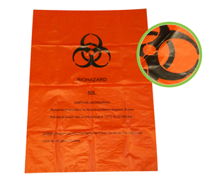 Venta al por mayor barato 100% Biodegradable Rojo Médico Biohazard bolsa de basura de plástico con logotipo impreso - Product Image 4