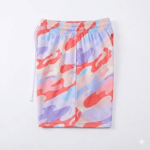 Shorts de basketball pour hommes en maille double couche par sublimation, personnalisables avec logo, design uni mi-long, en polyester, collection été 2025, haute qualité, fabriqués - Product Image 4
