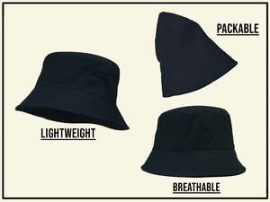 <b>Navy</b> Blue Cotton Canvas Bucket <b>Hat</b> Unisex Solid Color Casual Spring Summer Adult Wear - Product Image 3