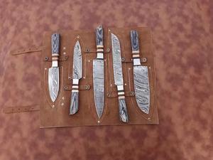 Juego de cuchillos de chef profesionales de Damasco de 9 piezas con mango de color, colección de cuchillos de cocina, venta al por mayor, suministro de fabricante OEM - Product Image 3